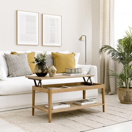 Kenay Home Mesa De Centro Elevable Rectangular Roble 100