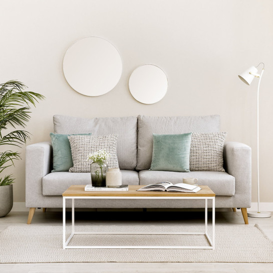 Kenay Home Mesa De Centro Rectangular Natural Blanca 110