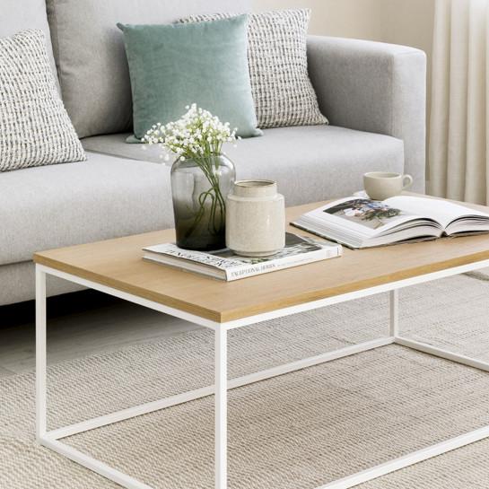 Kenay Home Mesa De Centro Rectangular Natural Blanca 110