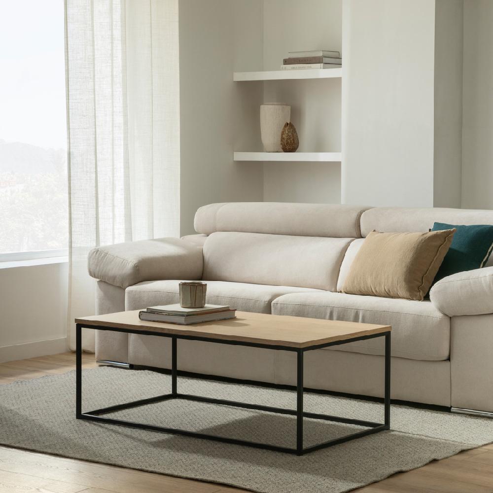 kenay home Mesa de centro rectangular natural negra 110