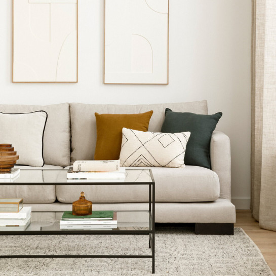 Kenay Home Mesa De Centro Rectangular Negra Y Cristal 120