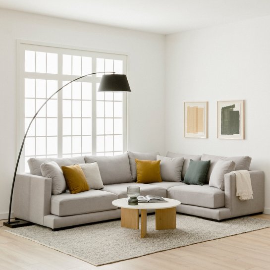 Kenay Home Mesa De Centro Redonda Porcelana Y Roble 85