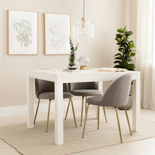 Kenay Home Mesa De Comedor Extensible Rectangular Blanca 120