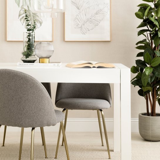 Kenay Home Mesa De Comedor Extensible Rectangular Blanca 120