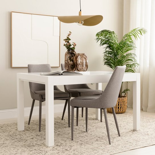 Kenay Home Mesa De Comedor Extensible Rectangular Blanca 140