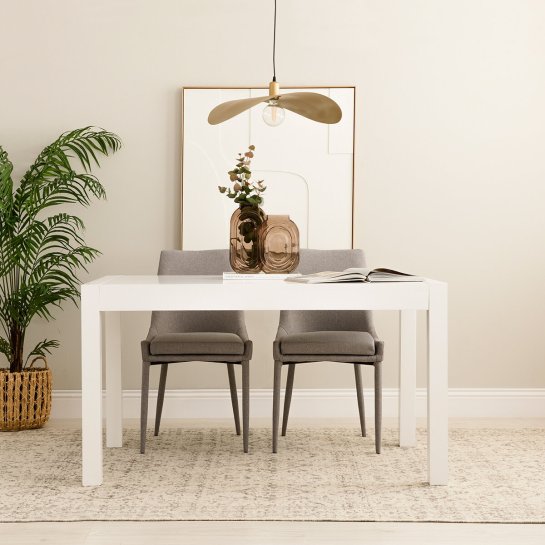 Kenay Home Mesa De Comedor Extensible Rectangular Blanca 140