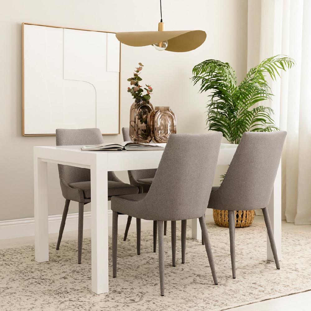 kenay home Mesa de comedor extensible rectangular blanca 140