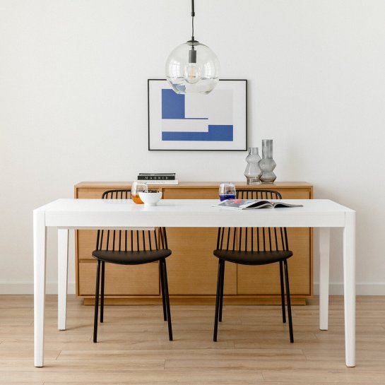 Kenay Home Mesa De Comedor Extensible Rectangular Blanca 160