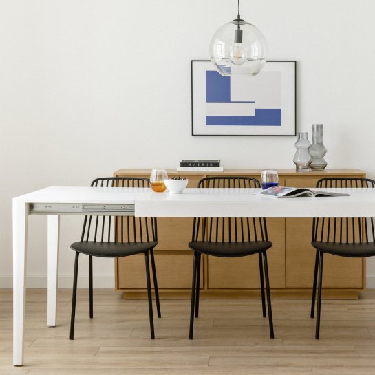 Kenay Home Mesa De Comedor Extensible Rectangular Blanca 160