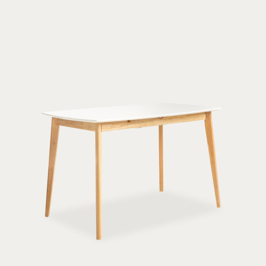 Kenay Home Mesa De Comedor Extensible Rectangular Blanca Y Natural 120
