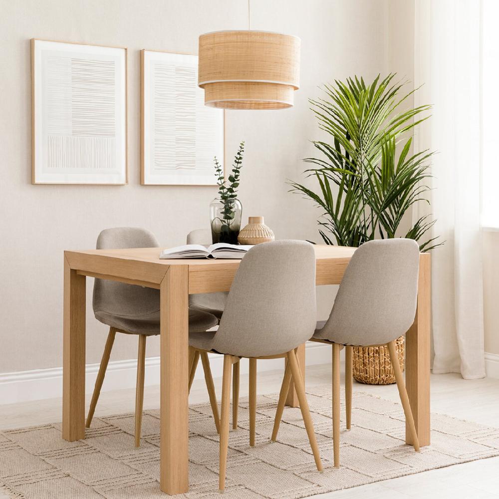 kenay home Mesa de comedor extensible rectangular natural 120