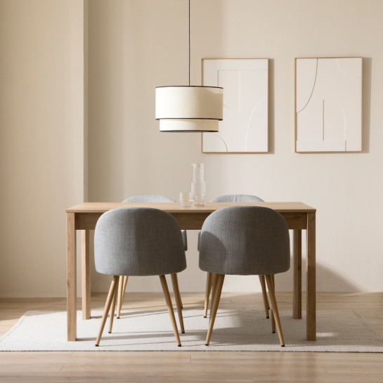 Kenay Home Mesa De Comedor Extensible Rectangular Natural 140