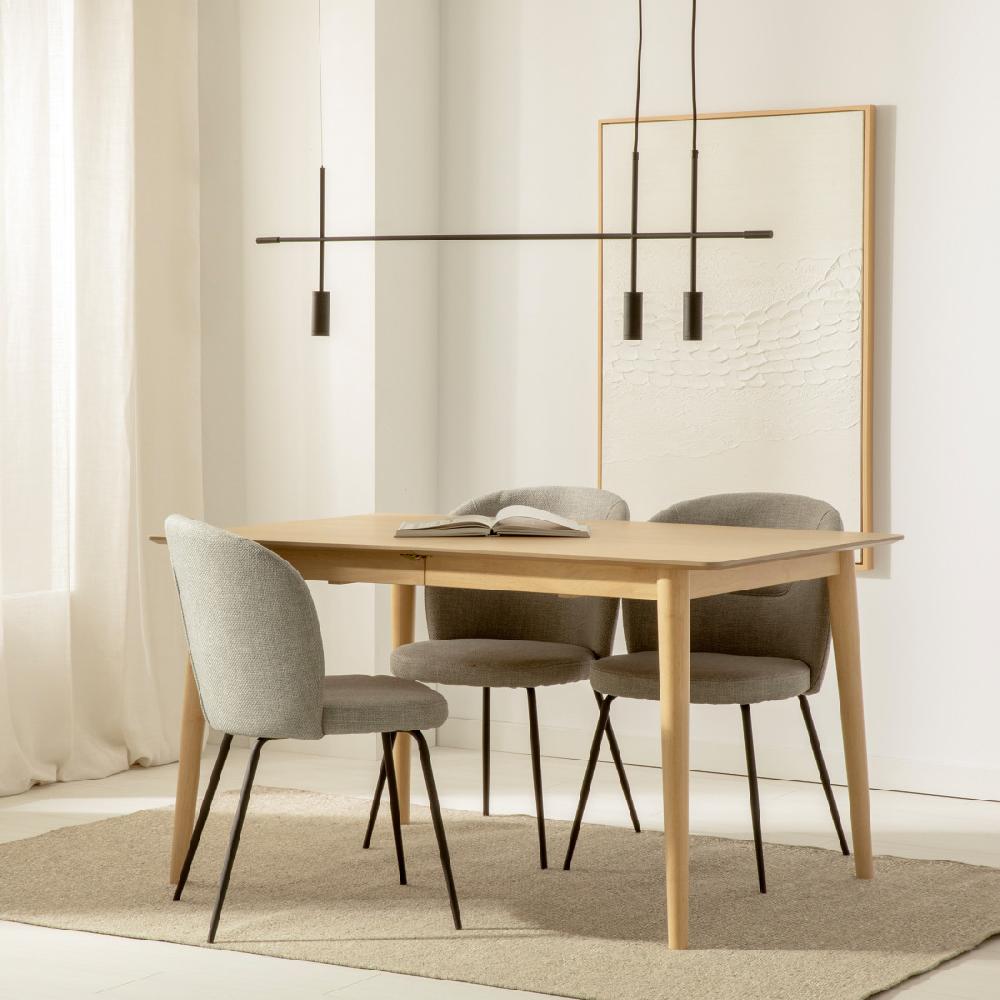 kenay home Mesa de comedor extensible rectangular natural 140