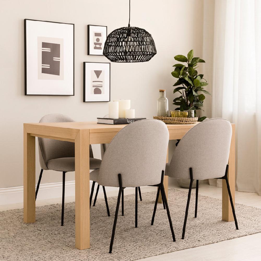 kenay home Mesa de comedor extensible rectangular natural 140
