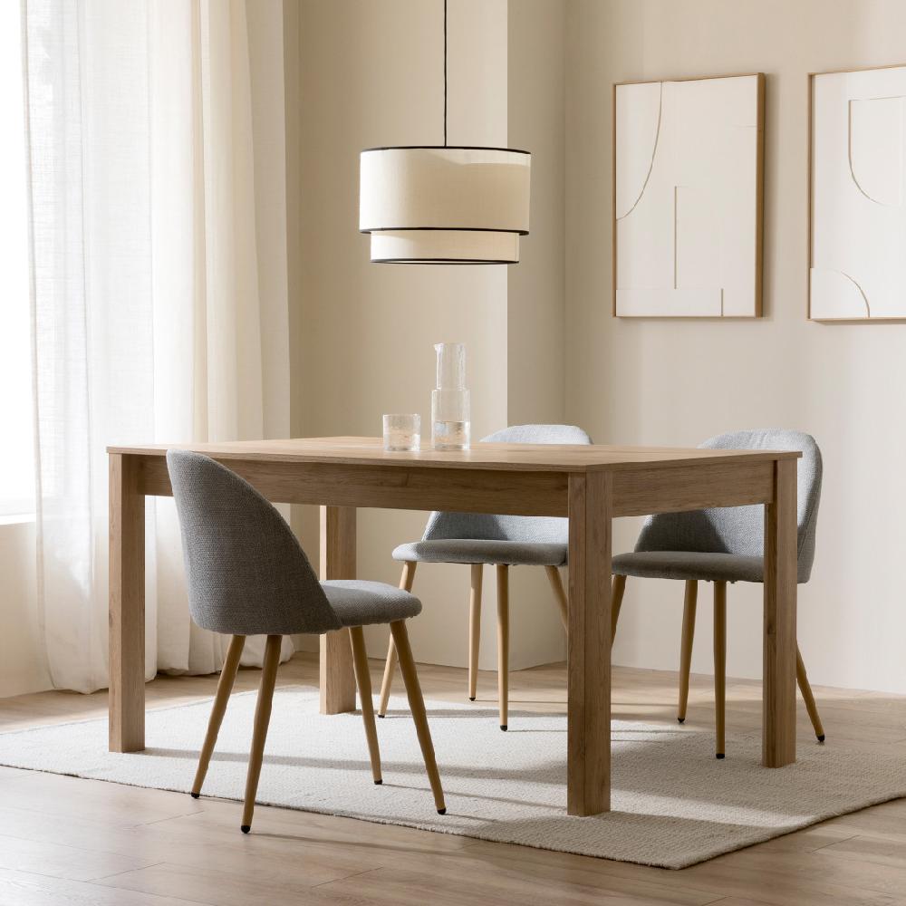 kenay home Mesa de comedor extensible rectangular natural 140