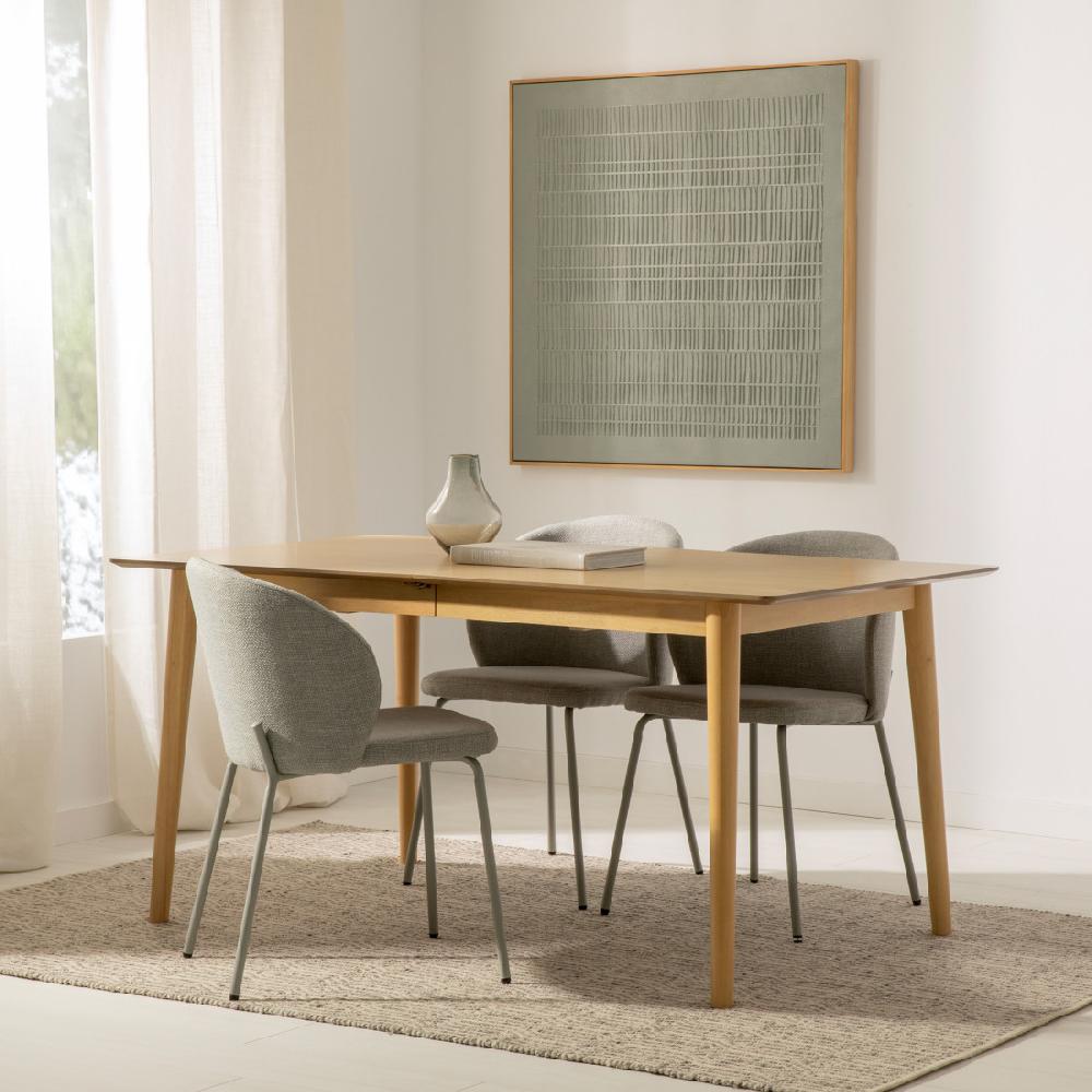 kenay home Mesa de comedor extensible rectangular natural 160