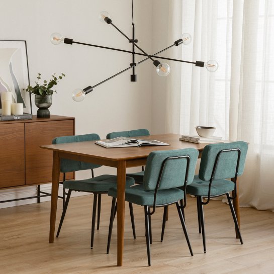 Kenay Home Mesa De Comedor Extensible Rectangular Nogal 140