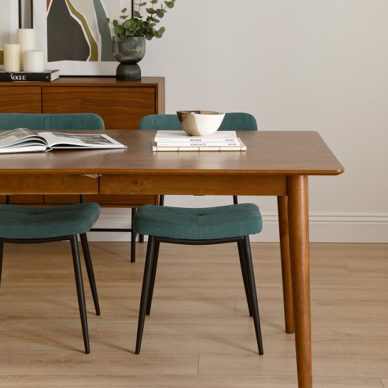 Kenay Home Mesa De Comedor Extensible Rectangular Nogal 140