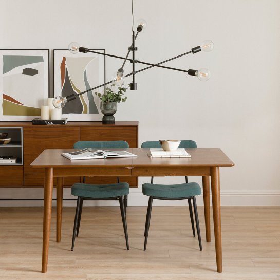 Kenay Home Mesa De Comedor Extensible Rectangular Nogal 140