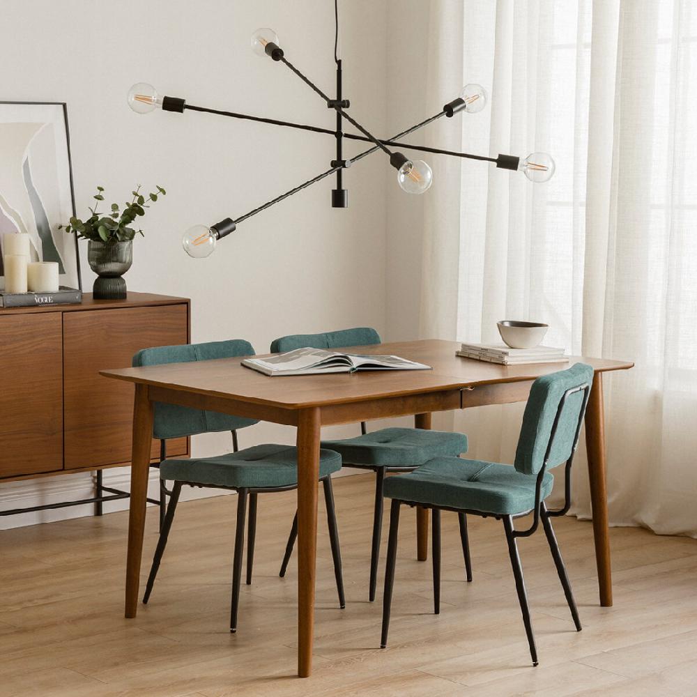 kenay home Mesa de comedor extensible rectangular nogal 140