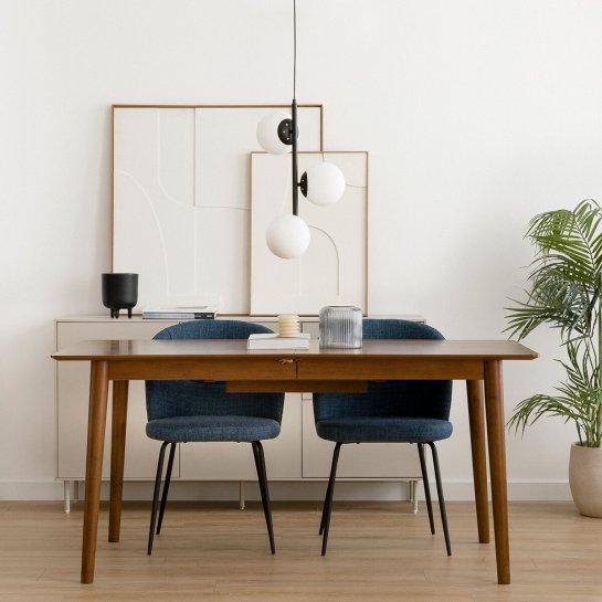 Kenay Home Mesa De Comedor Extensible Rectangular Nogal 160