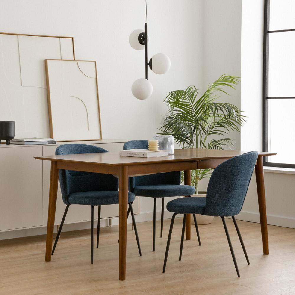 kenay home Mesa de comedor extensible rectangular nogal 160