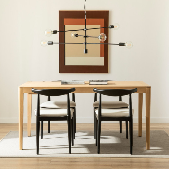 Kenay Home Mesa De Comedor Extensible Rectangular Roble 160