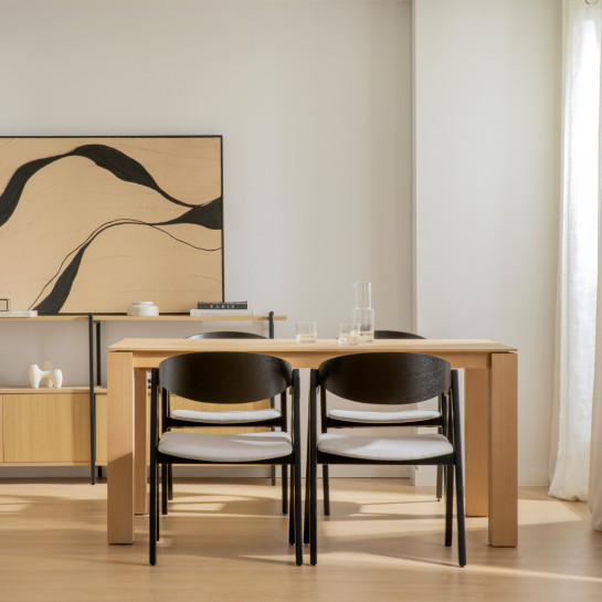 Kenay Home Mesa De Comedor Extensible Rectangular Roble 160