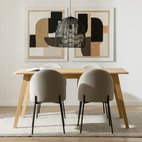 Kenay Home Mesa De Comedor Extensible Rectangular Roble 160