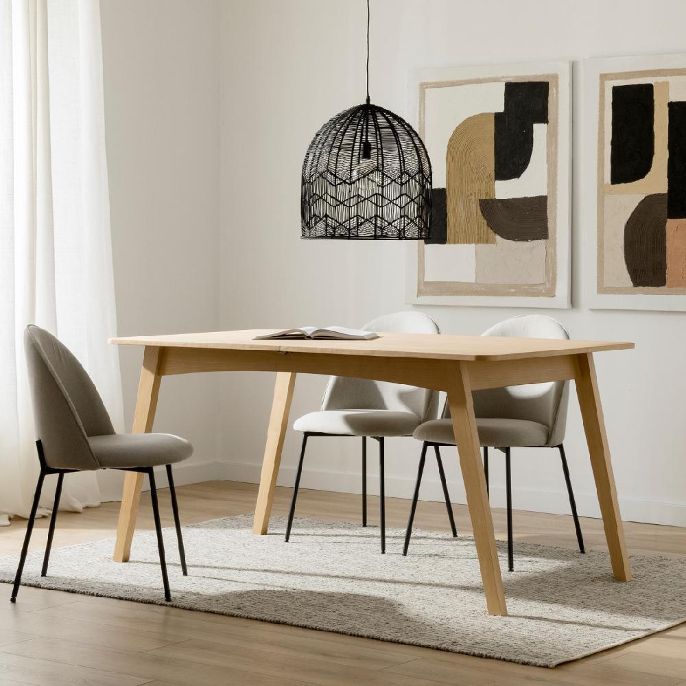 kenay home Mesa de comedor extensible rectangular roble 160