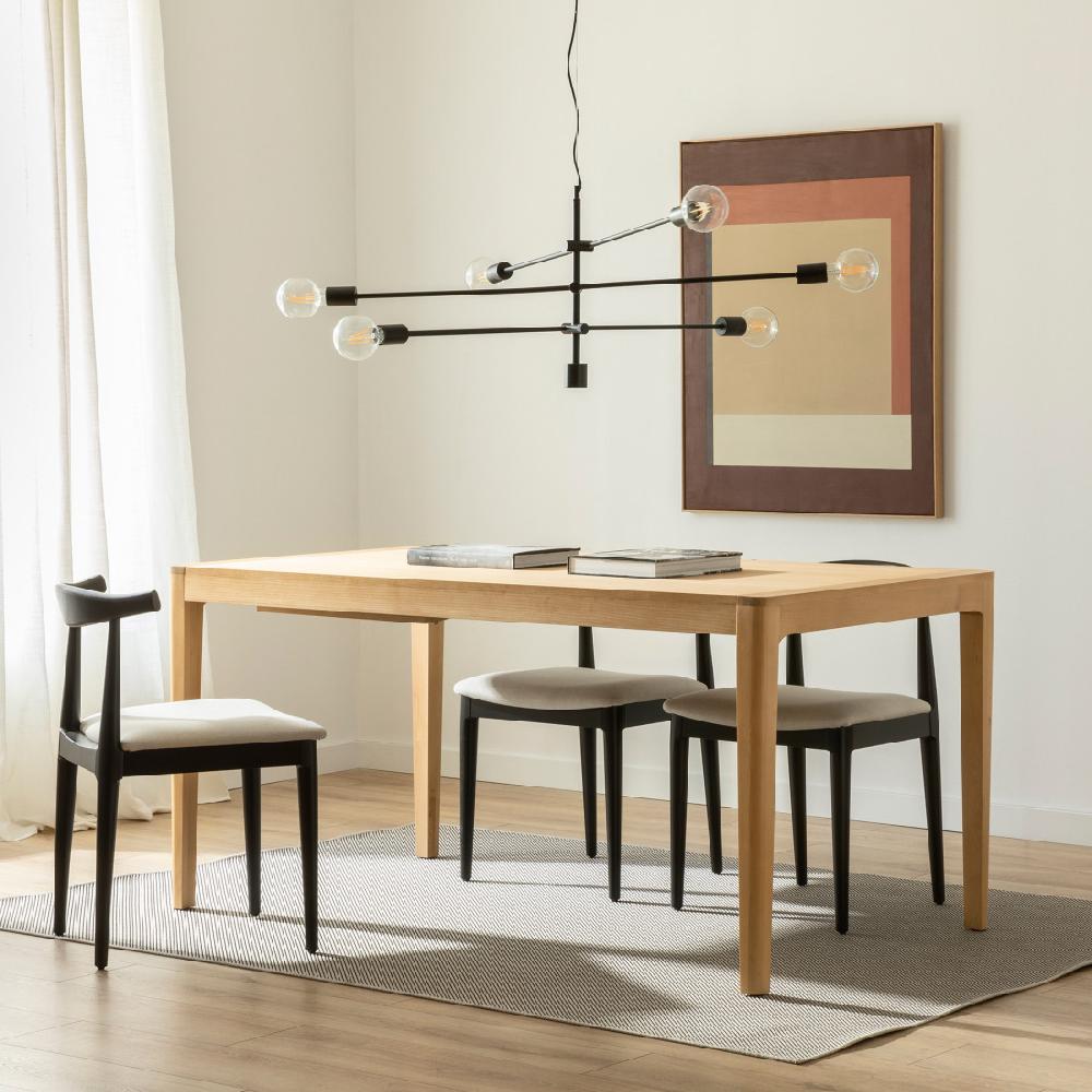 kenay home Mesa de comedor extensible rectangular roble 160