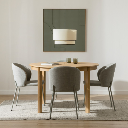 Kenay Home Mesa De Comedor Extensible Redonda Roble 120