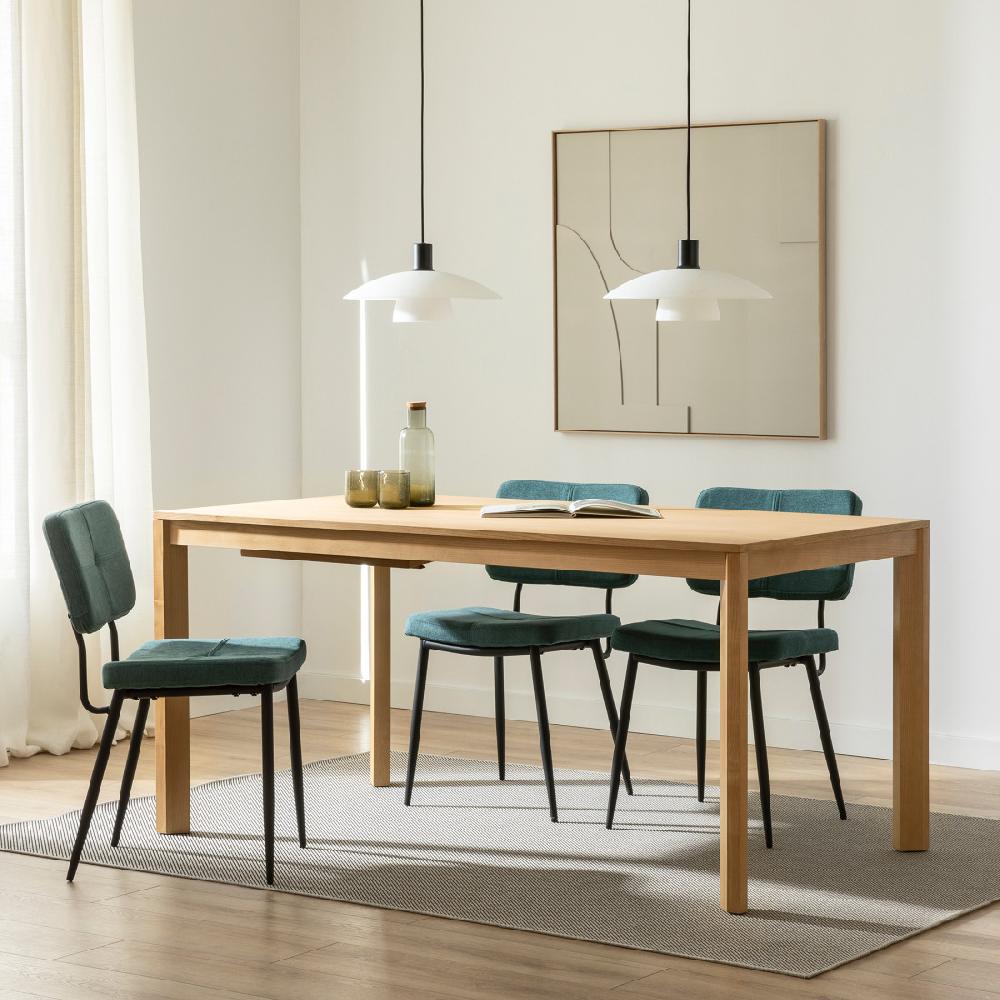 kenay home Mesa de comedor extensible redonda roble 160