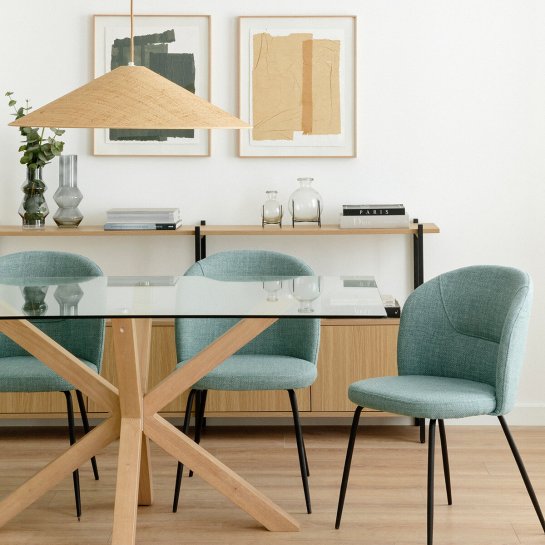 Kenay Home Mesa De Comedor Rectangular Sobre Cristal 160