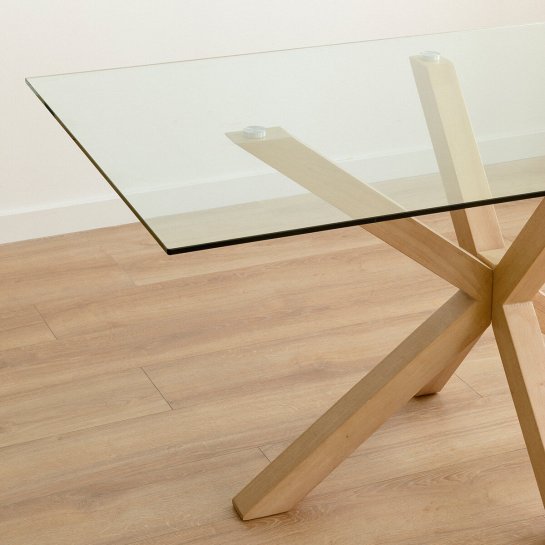 Kenay Home Mesa De Comedor Rectangular Sobre Cristal 160