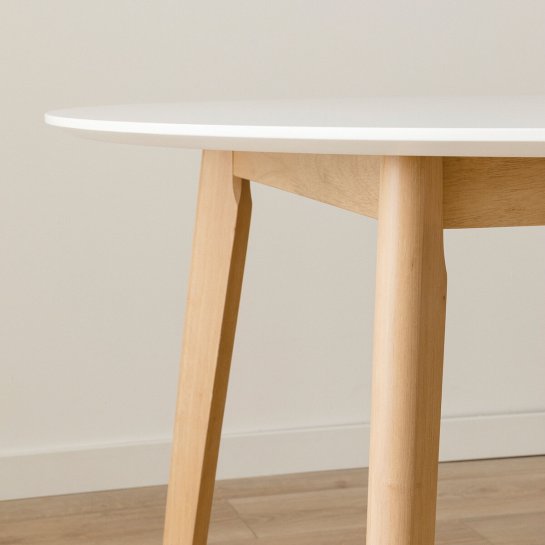 Kenay Home Mesa De Comedor Redonda Blanca Y Natural 100