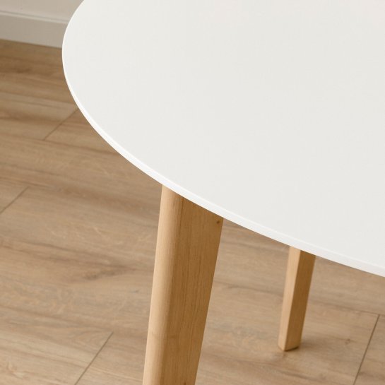 Kenay Home Mesa De Comedor Redonda Blanca Y Natural 100