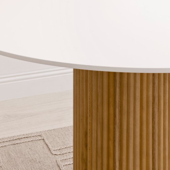 Kenay Home Mesa De Comedor Redonda Blanca Y Natural 110