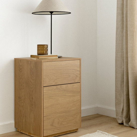 Kenay Home Mesita De Noche Roble Nudoso 2 Cajones A40