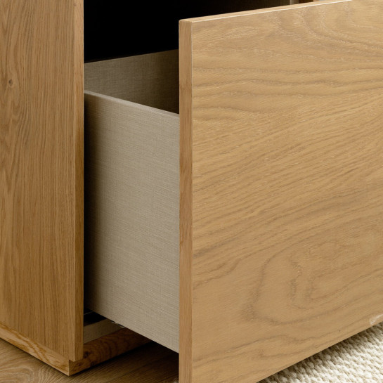Kenay Home Mesita De Noche Roble Nudoso 2 Cajones A40