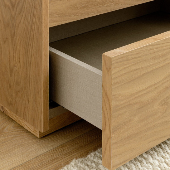 Kenay Home Mesita De Noche Roble Nudoso 2 Cajones A60