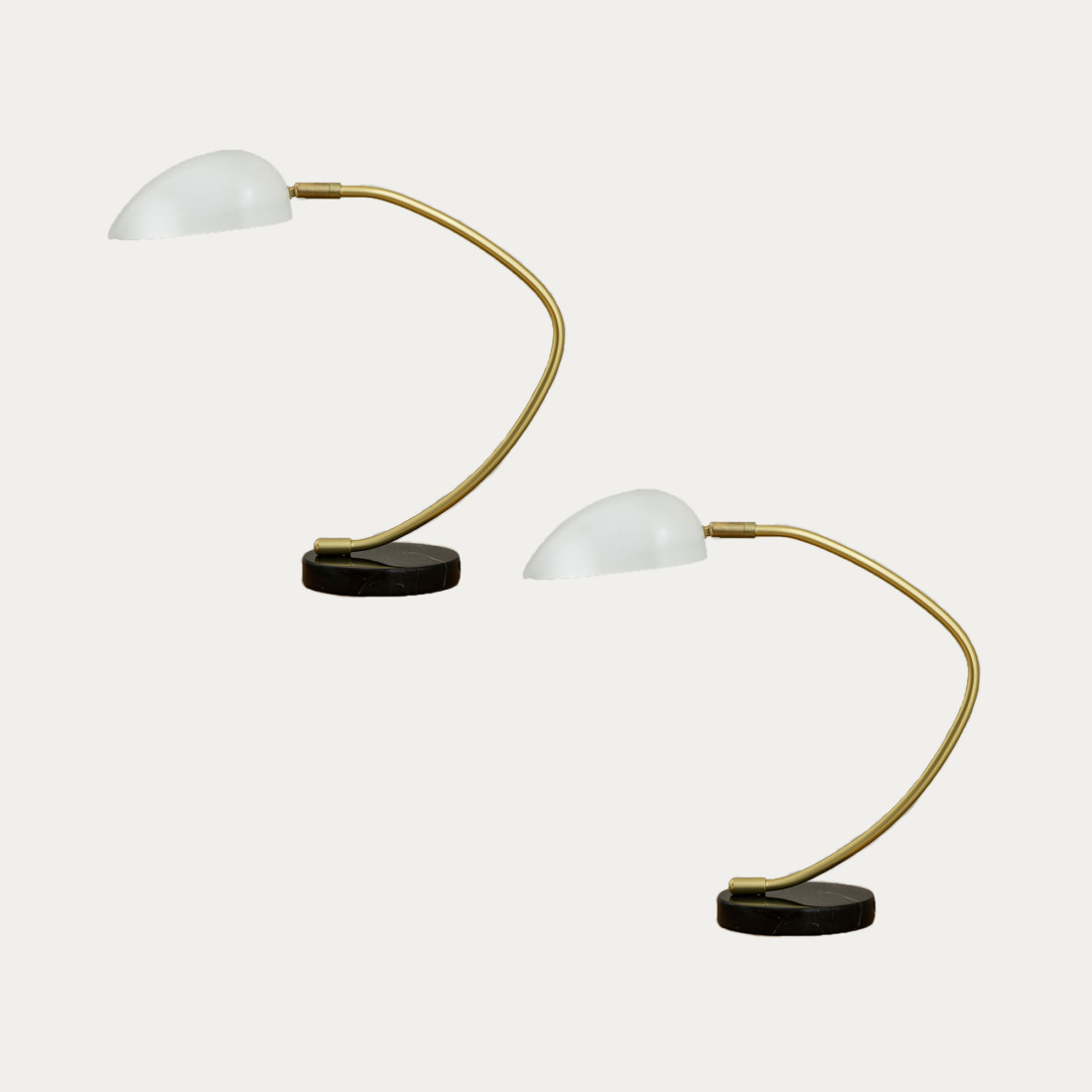 kenay home Pack 2 lámparas de sobremesa blanco-dorado