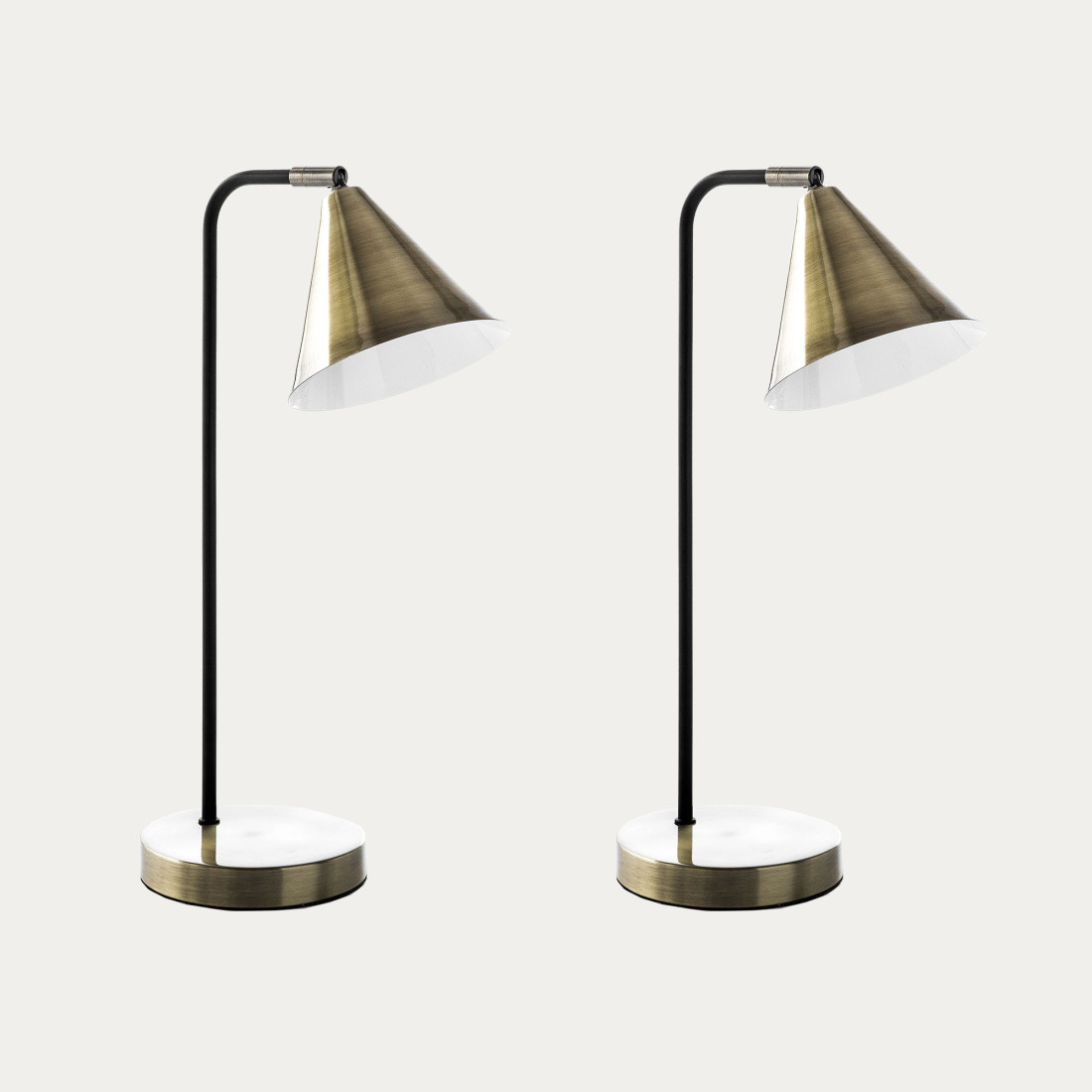 kenay home Pack 2 lámparas de sobremesa negro-dorado