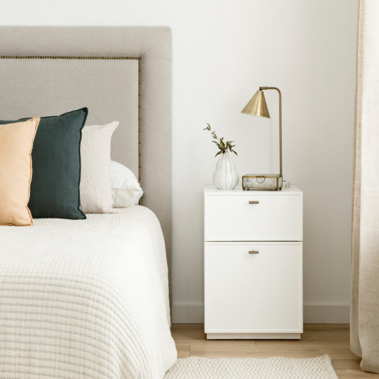 Kenay Home Pack 2 Mesitas De Noche Blanca 2 Cajones