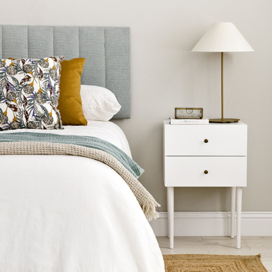 Kenay Home Pack 2 Mesitas De Noche Blanca 2 Cajones