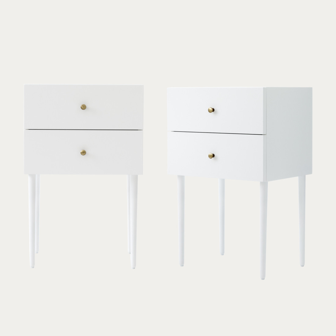 kenay home Pack 2 mesitas de noche blanca 2 cajones