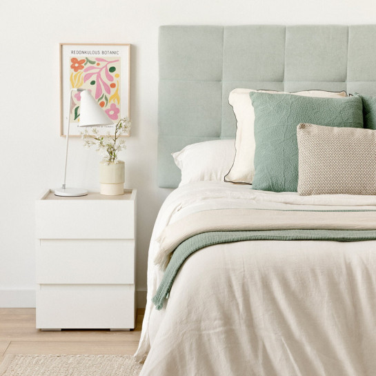 Kenay Home Pack 2 Mesitas De Noche Blanca 3 Cajones