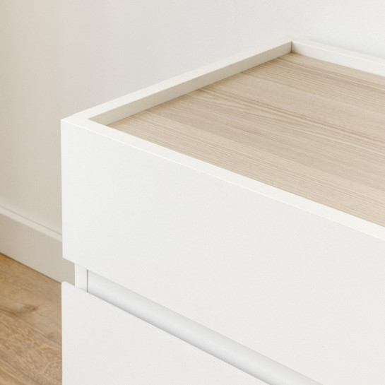 Kenay Home Pack 2 Mesitas De Noche Blanca 3 Cajones