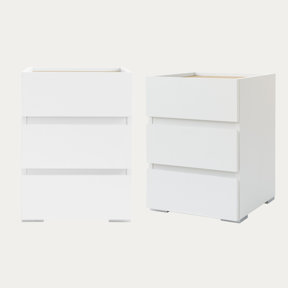 kenay home Pack 2 mesitas de noche blanca 3 cajones