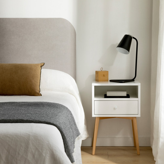 Kenay Home Pack 2 Mesitas De Noche Blanca-natural 1 Cajón